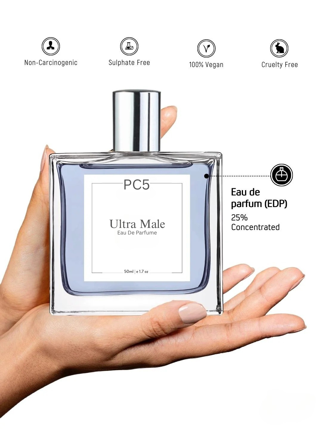 PC5 Ultra Male Perfume EDP Spray for Men | Vanilla Warm Spicy Fruity Fragrance Accords | Luxury Gift for Him