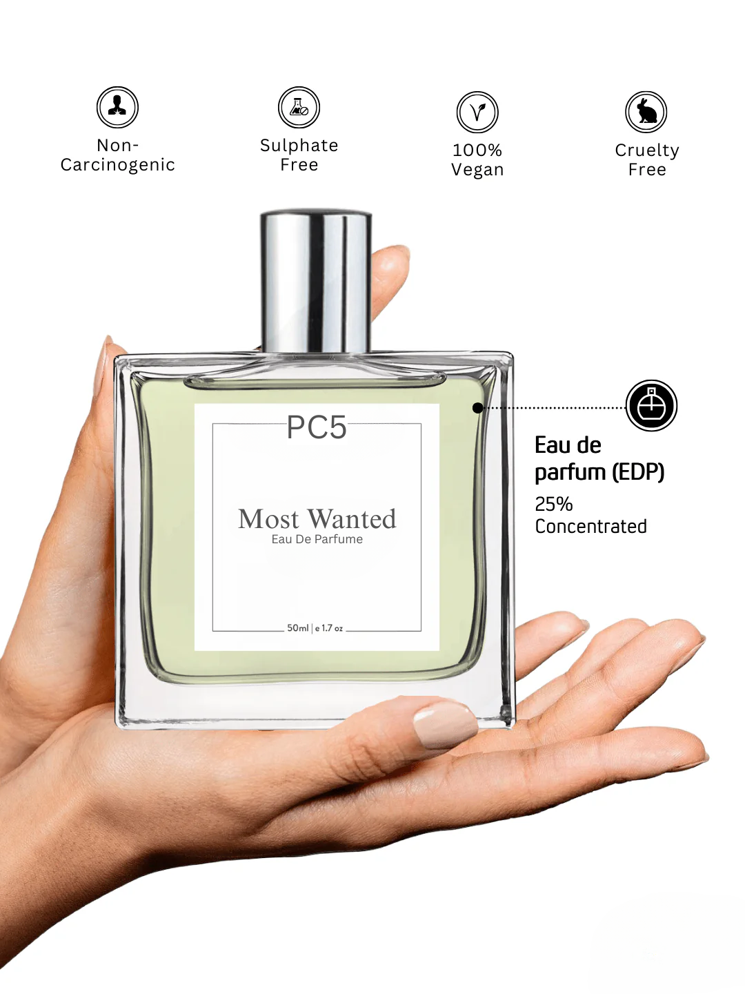 PC5 Most Wanted Perfume EDP Spray for Men | Vanilla Woody Warm Spicy Fragrance | Luxury Gift for Him