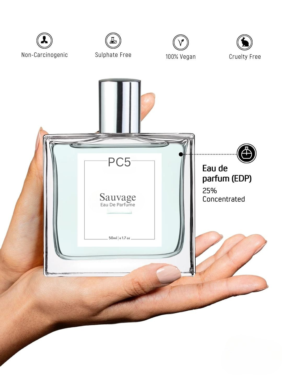 PC5 Sauvage Perfume EDP Spray for Men | Spicy Amber Citrus Fragrance Accords | Luxury Gift for Him