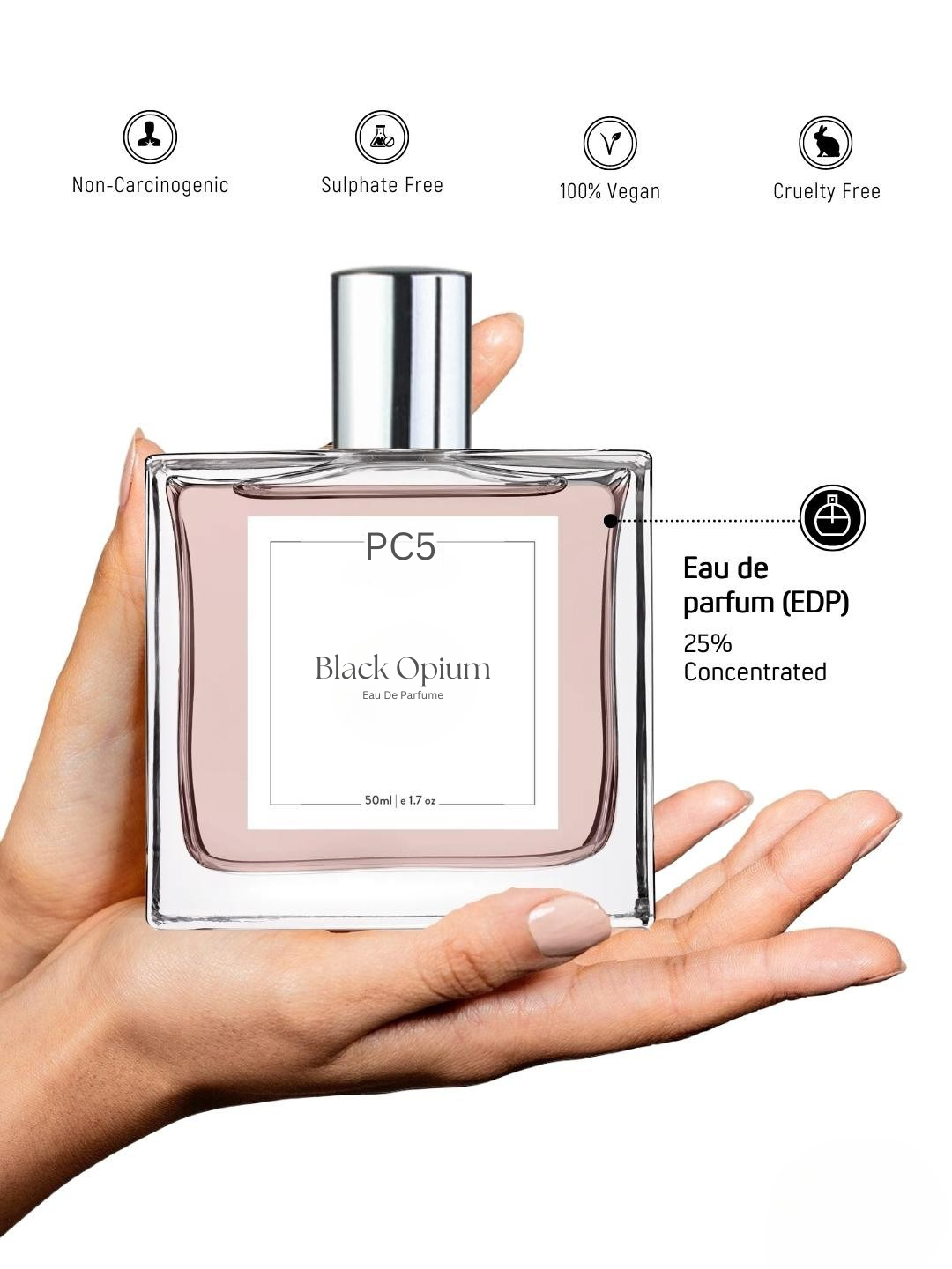 PC5 Black Opium Perfume EDP Spray for Women for All Day Wear | Luxury Gift for Her