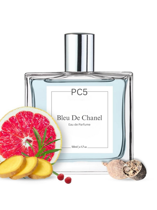 PC5 Bleu De Chanel Unisex Perfume EDP Spray for Men & Women | Fresh Citrus Woody Fragrance Accords | Luxury Gift for Him / Her
