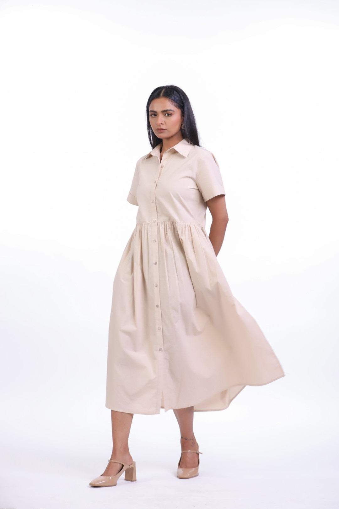 Women’s Beige Cotton Dress