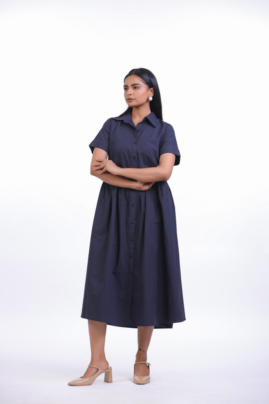Women’s Navy Blue Cotton Dress