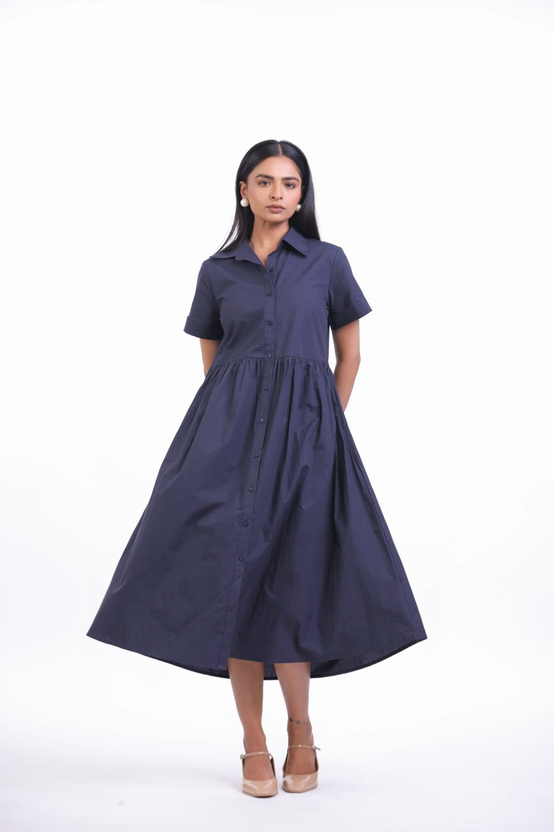 Women’s Navy Blue Cotton Dress