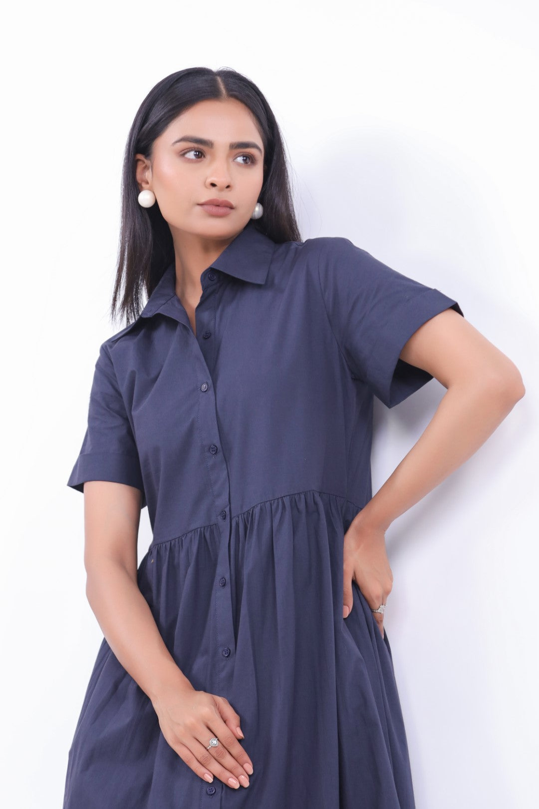 Women’s Navy Blue Cotton Dress