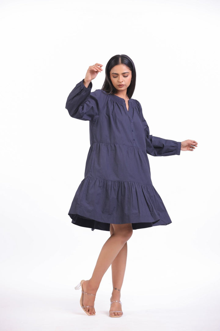 Women’s Navy Blue Cotton Dress