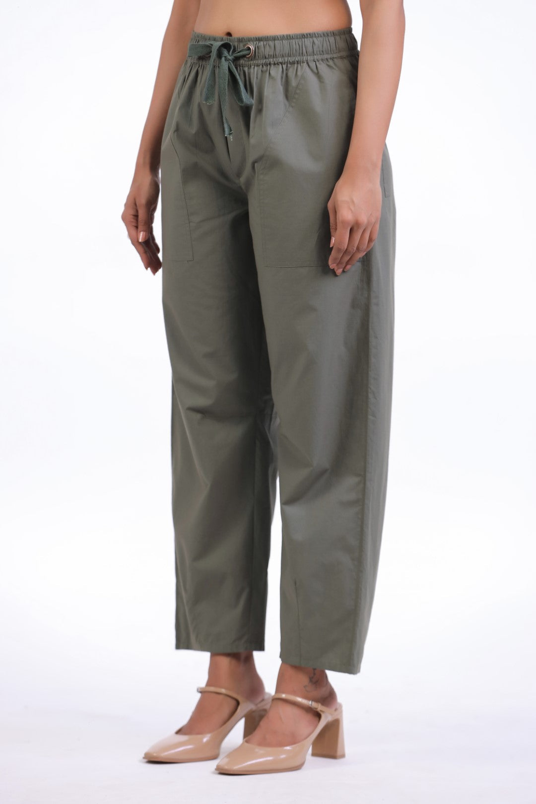 Women’s Green Cotton Trouser