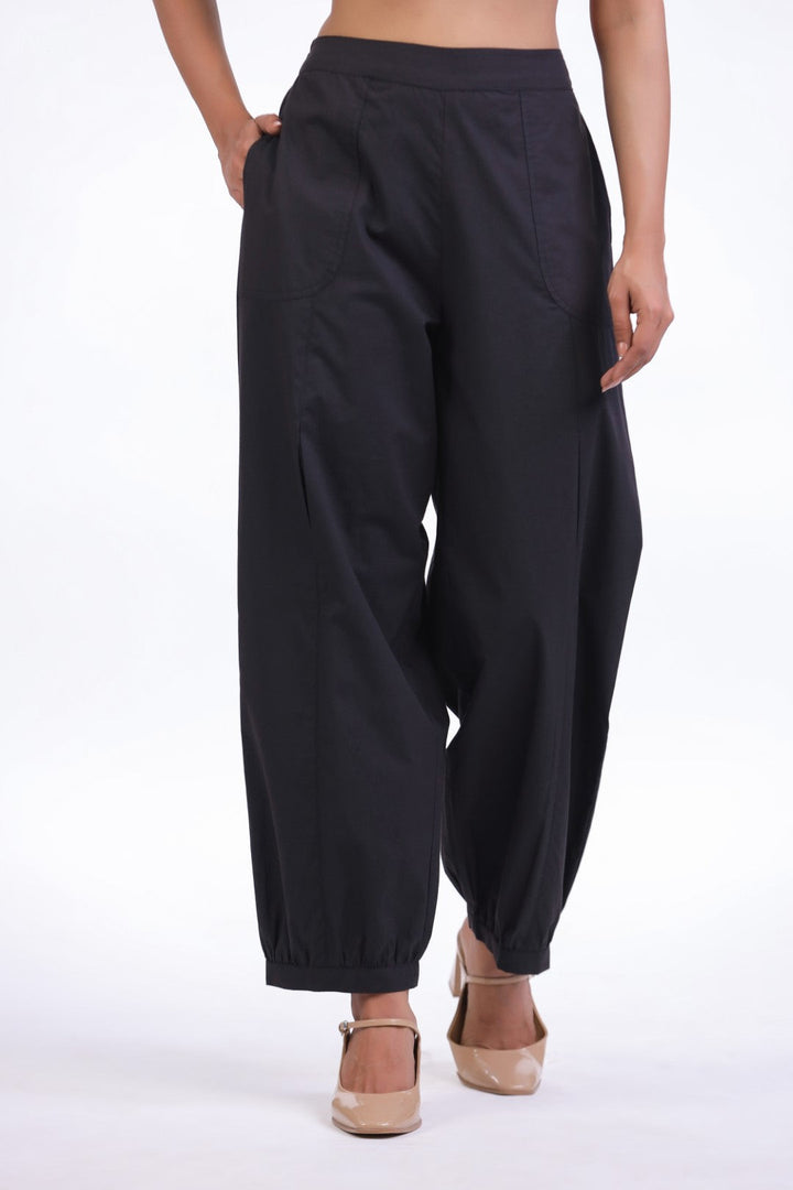Women’s Black Cotton Trouser