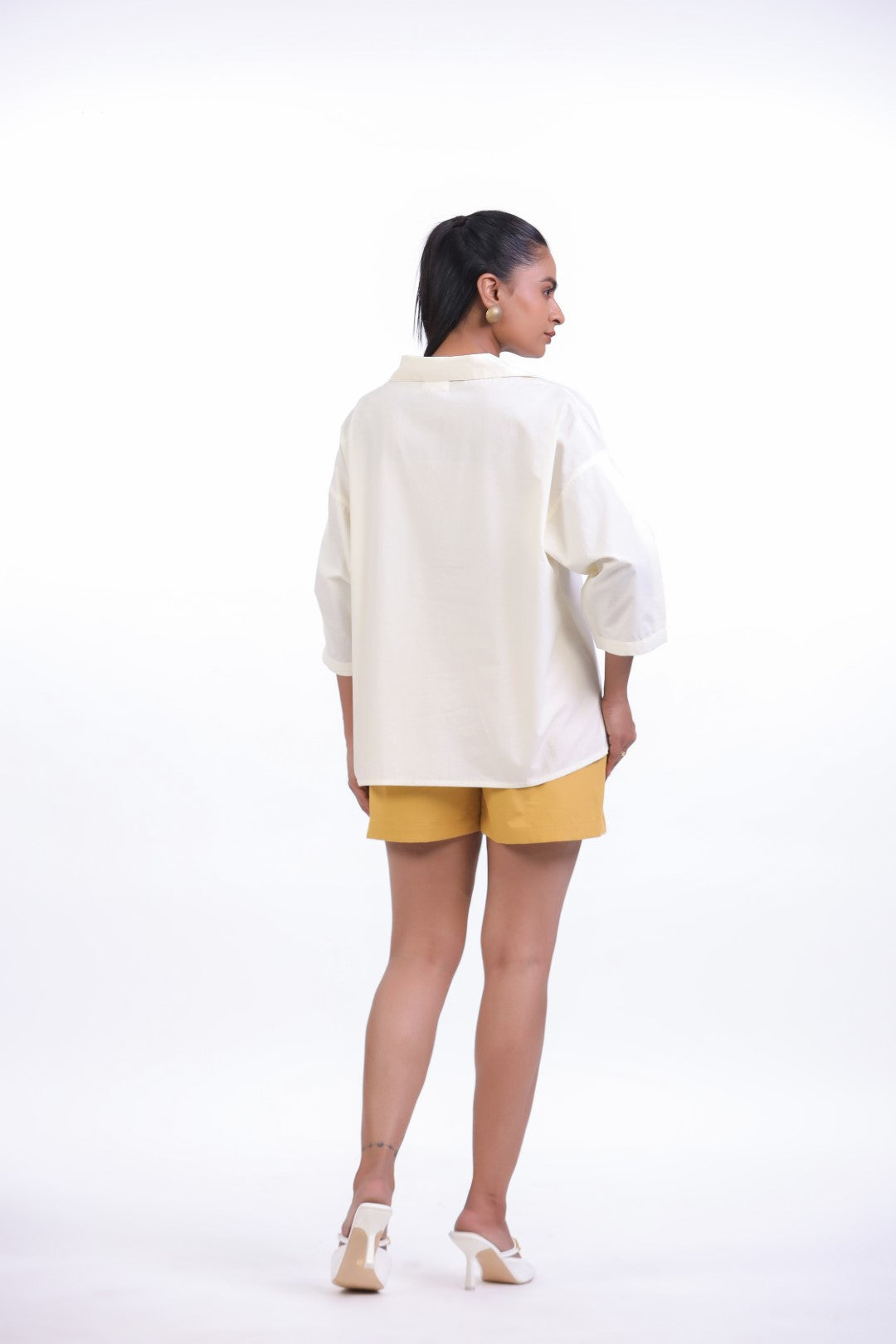 Women’s Off White Cotton Poplin Top