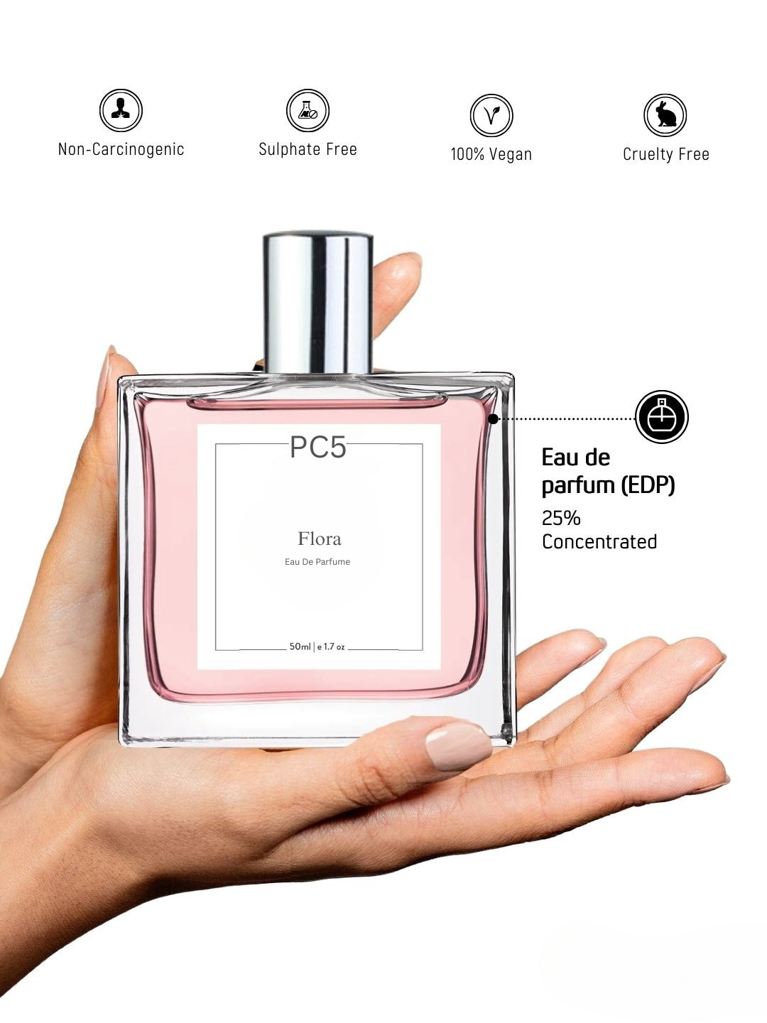 PC5 Flora Perfume EDP Spray for Women for All Day Wear | Fruity Floral Citrus Fresh Fragrance | Luxury Gift for Her
