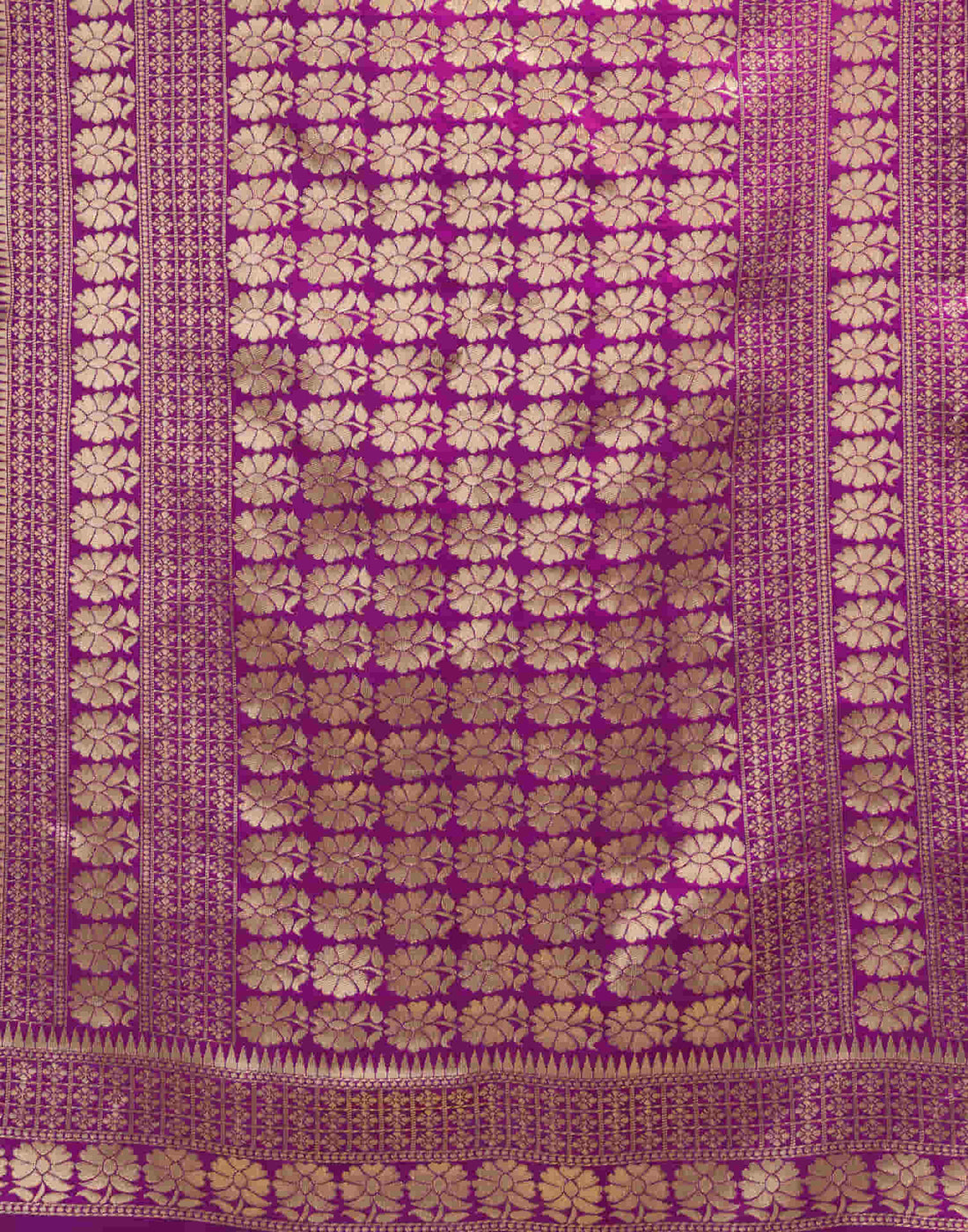 Purple Silk Blend Woven Banarasi Saree