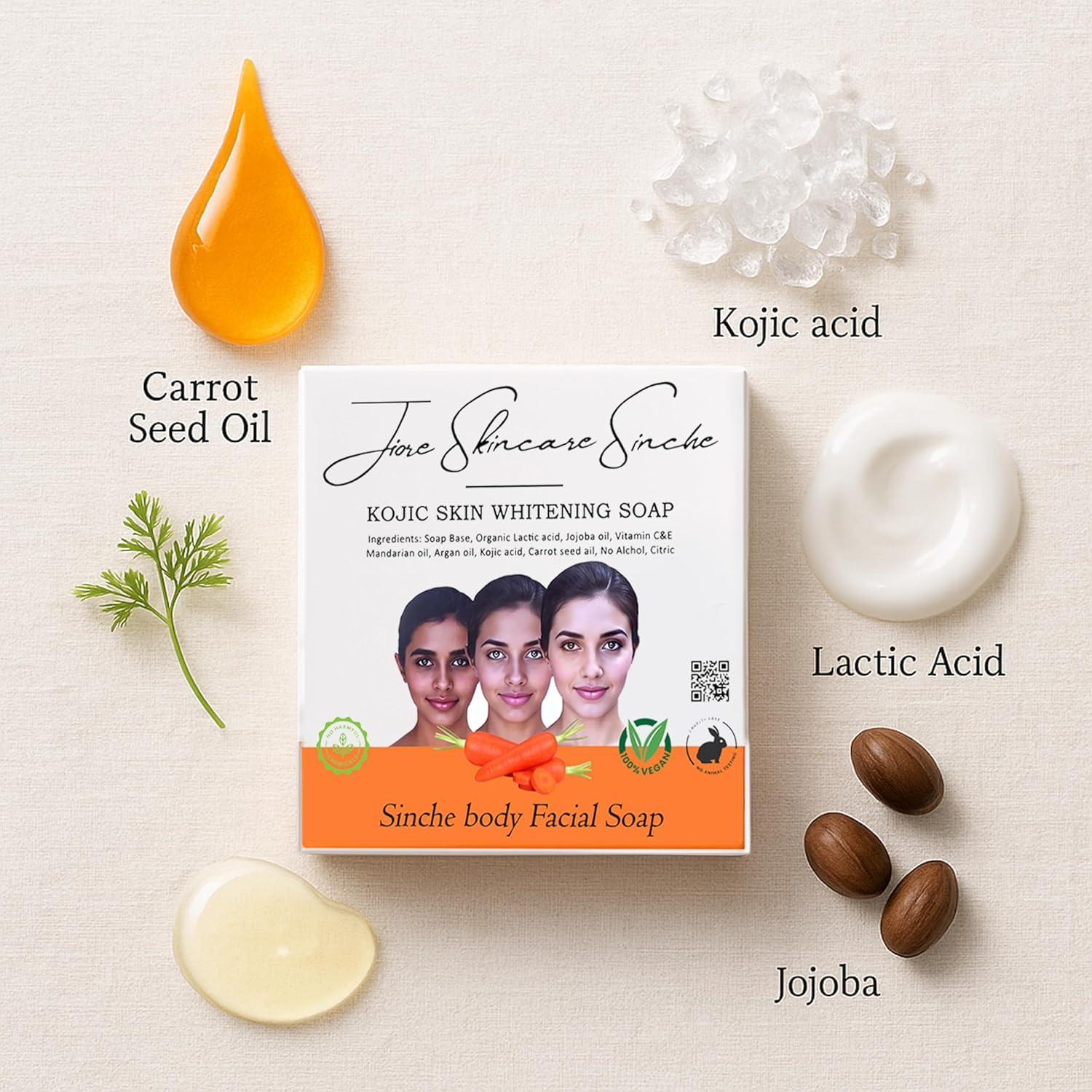 Jiore Skincare Sinche Body Kojic Skin Brightening Soap Body Facial Bar