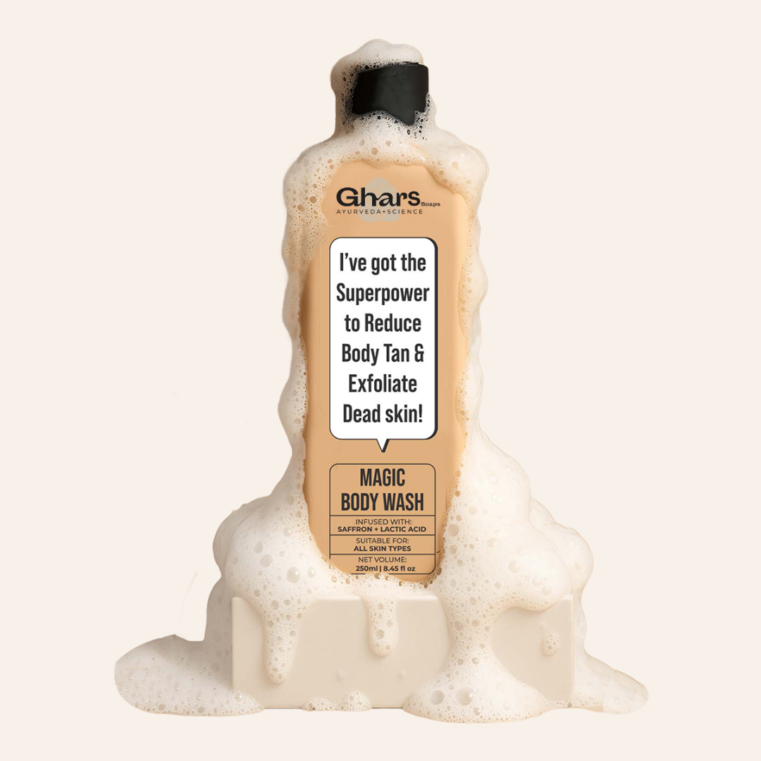 Magic De-Tan & Exfoliating Body Wash with Saffron & Lactic Acid- 250ml