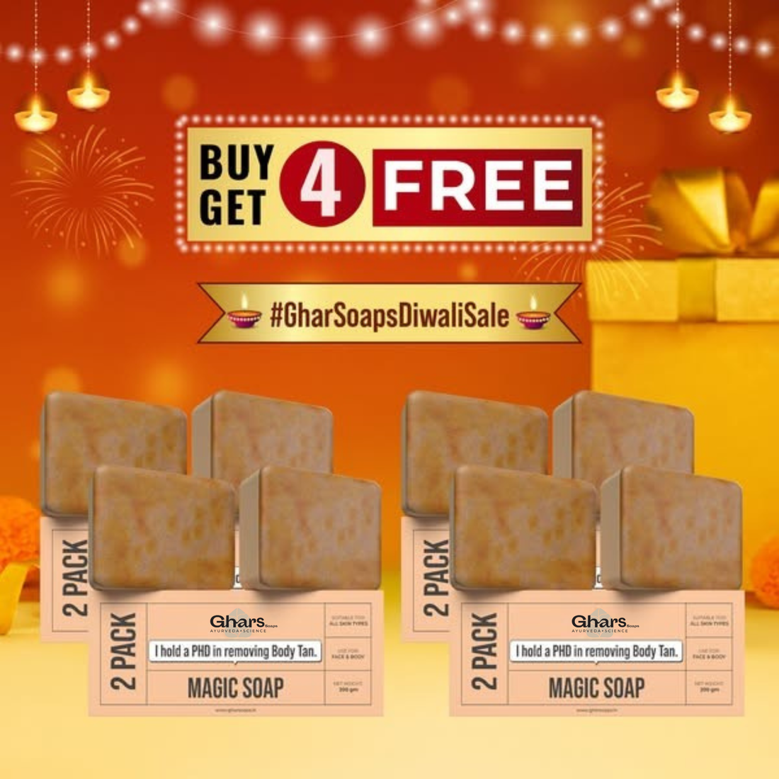 Megic Soap (Sandal Wood and Saffron Soap)  Combo
