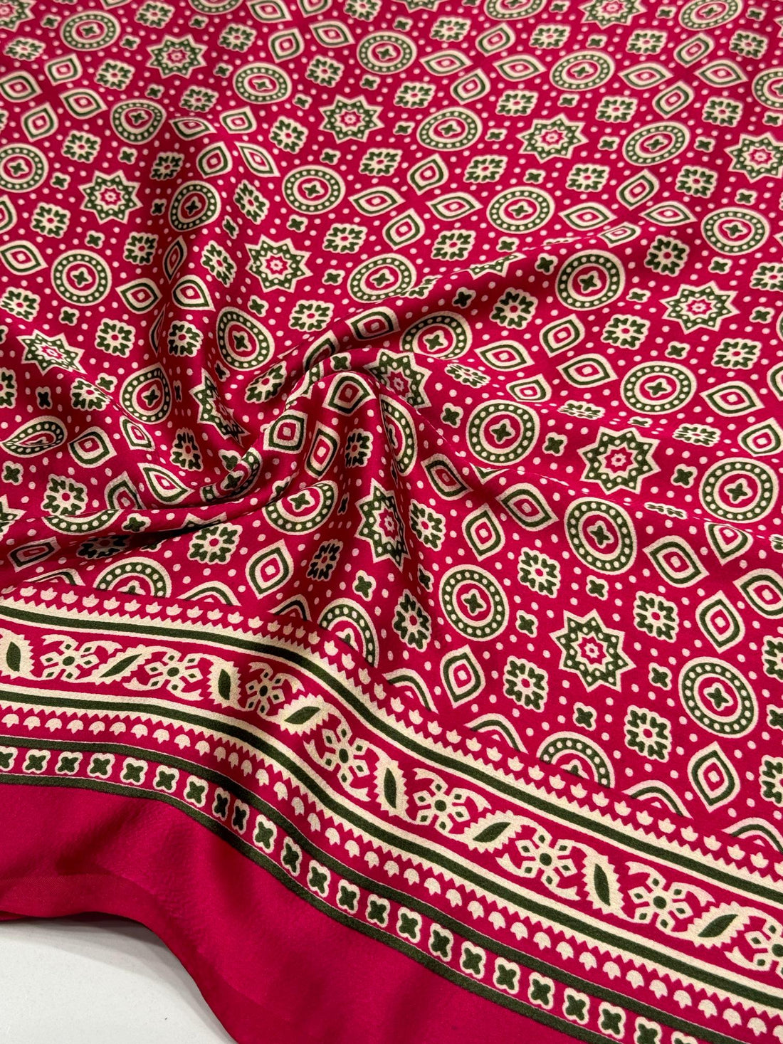 Rani Ajrakh Printed Soft Modal Silk Natural Print Saree P1