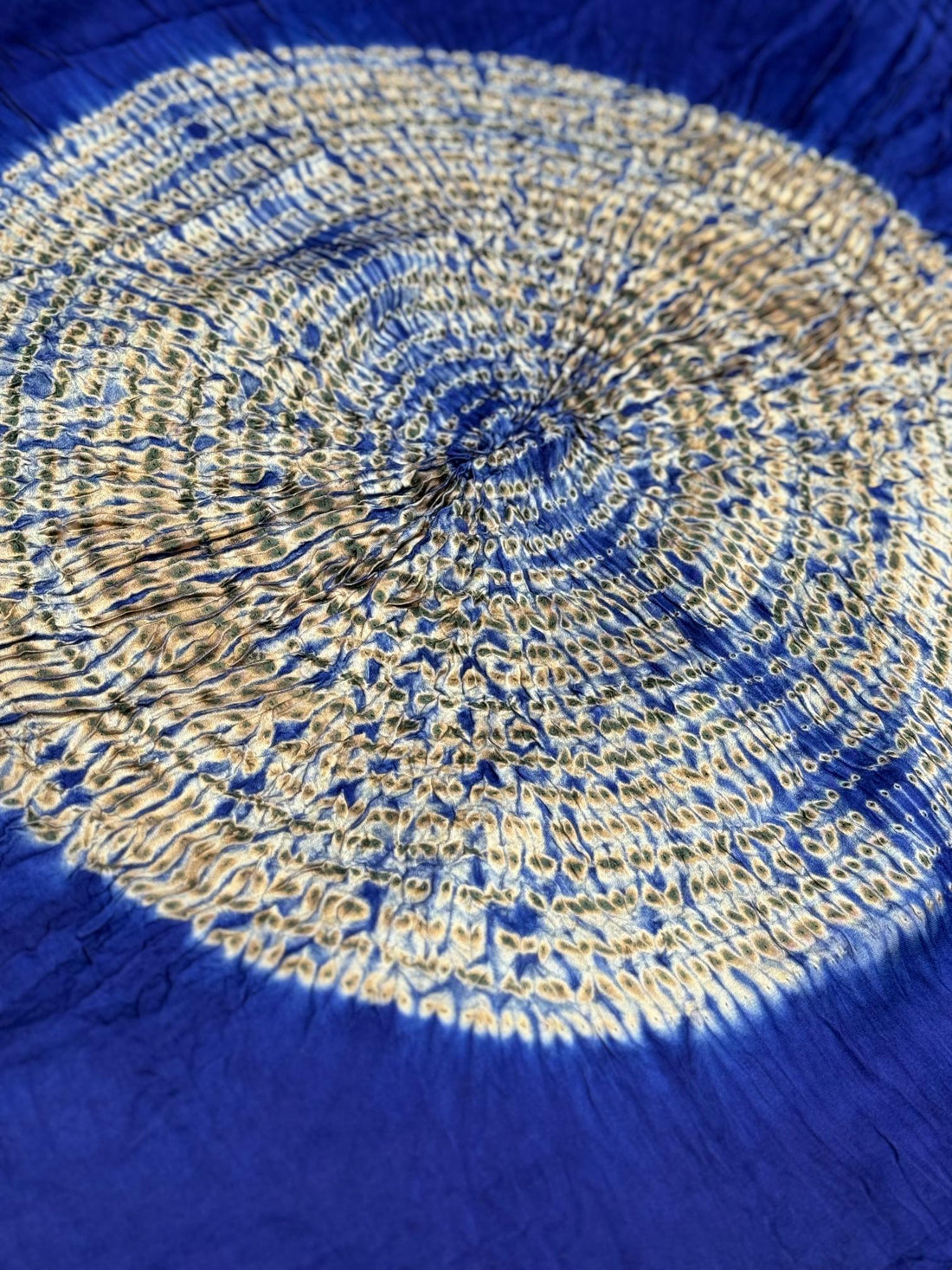 Blue Shibori Bandhni Border Pure Modal Silk Plain Saree