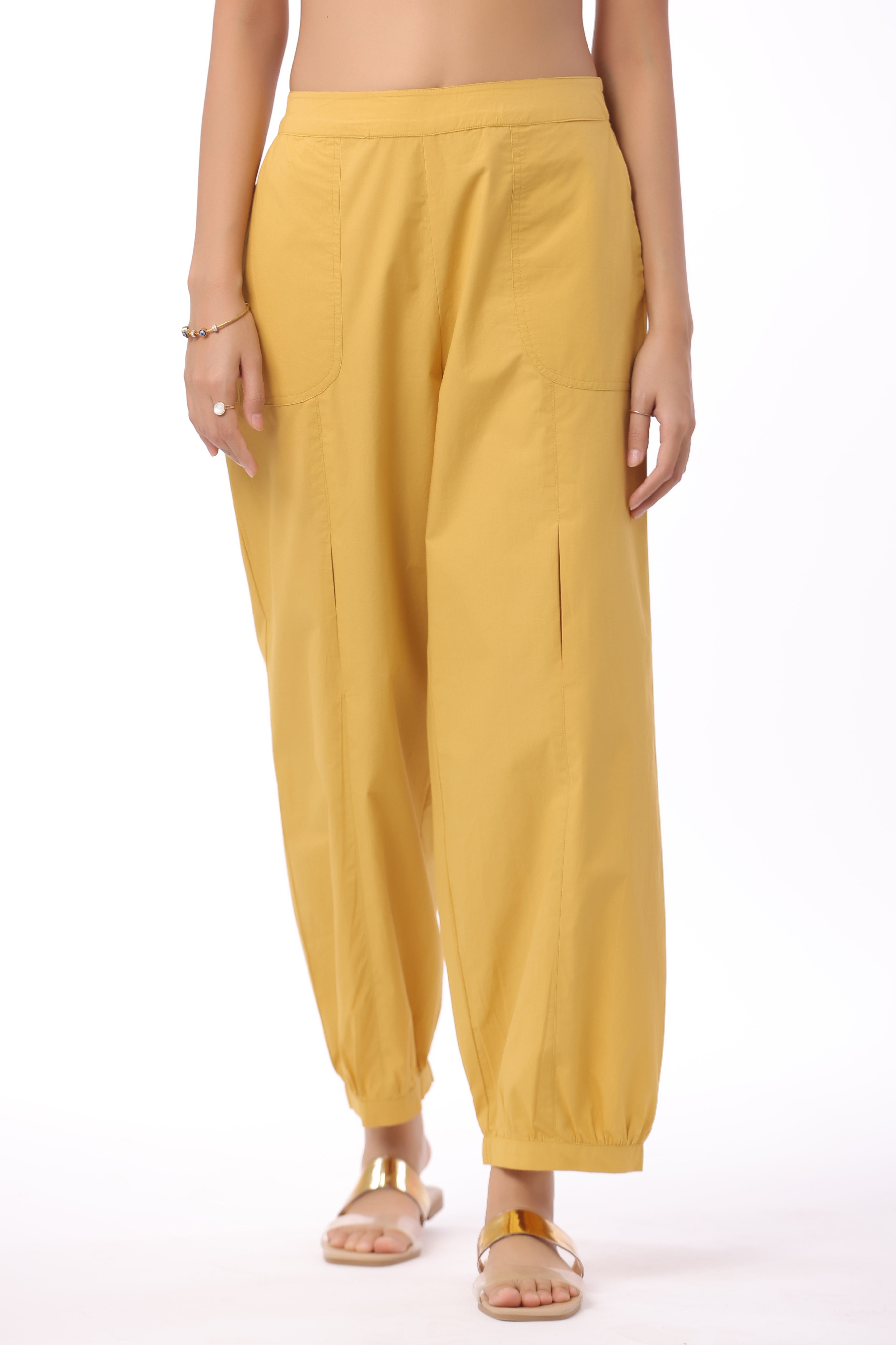 Women’s Mustard Yellow Cotton Trouser