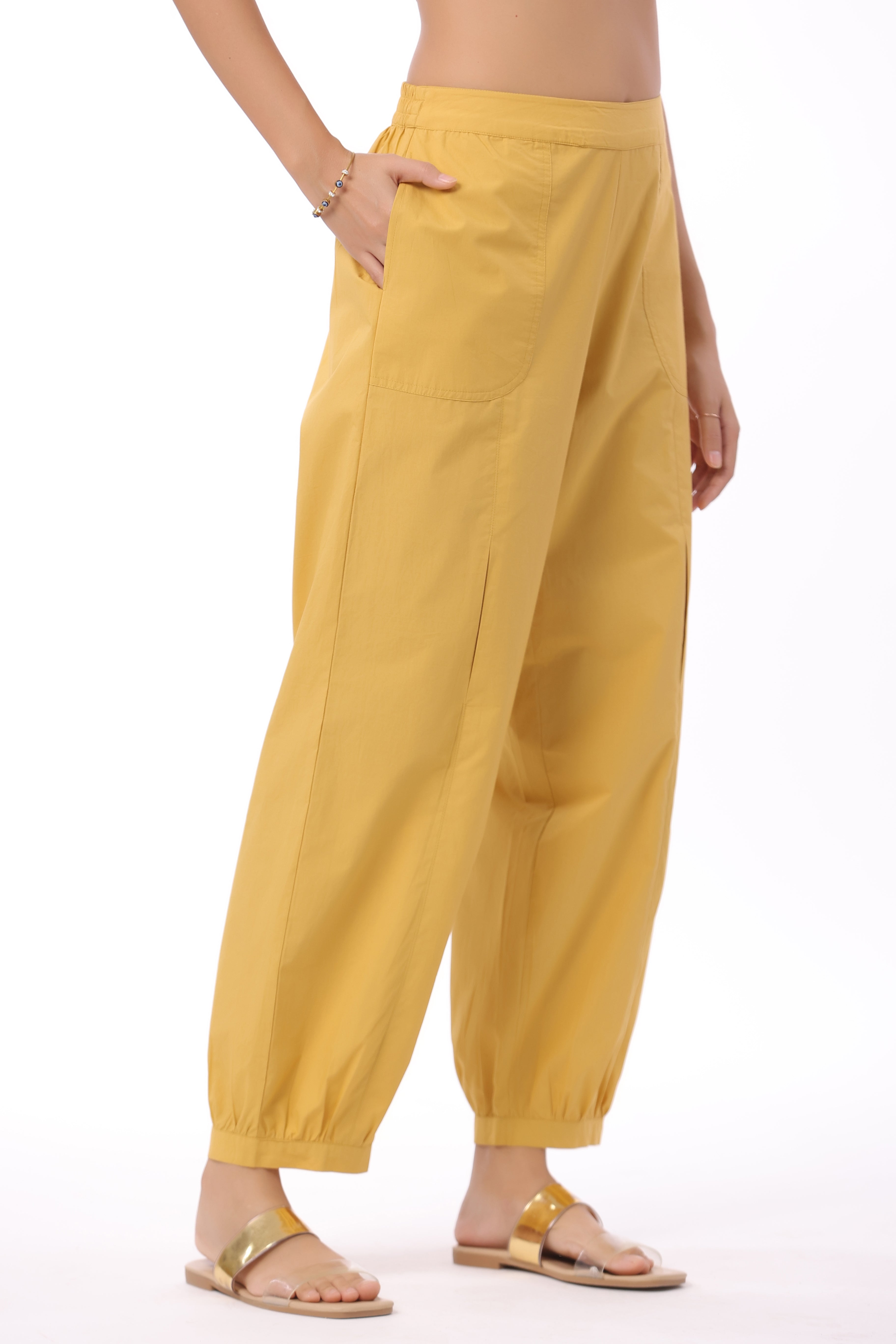 Women’s Mustard Yellow Cotton Trouser