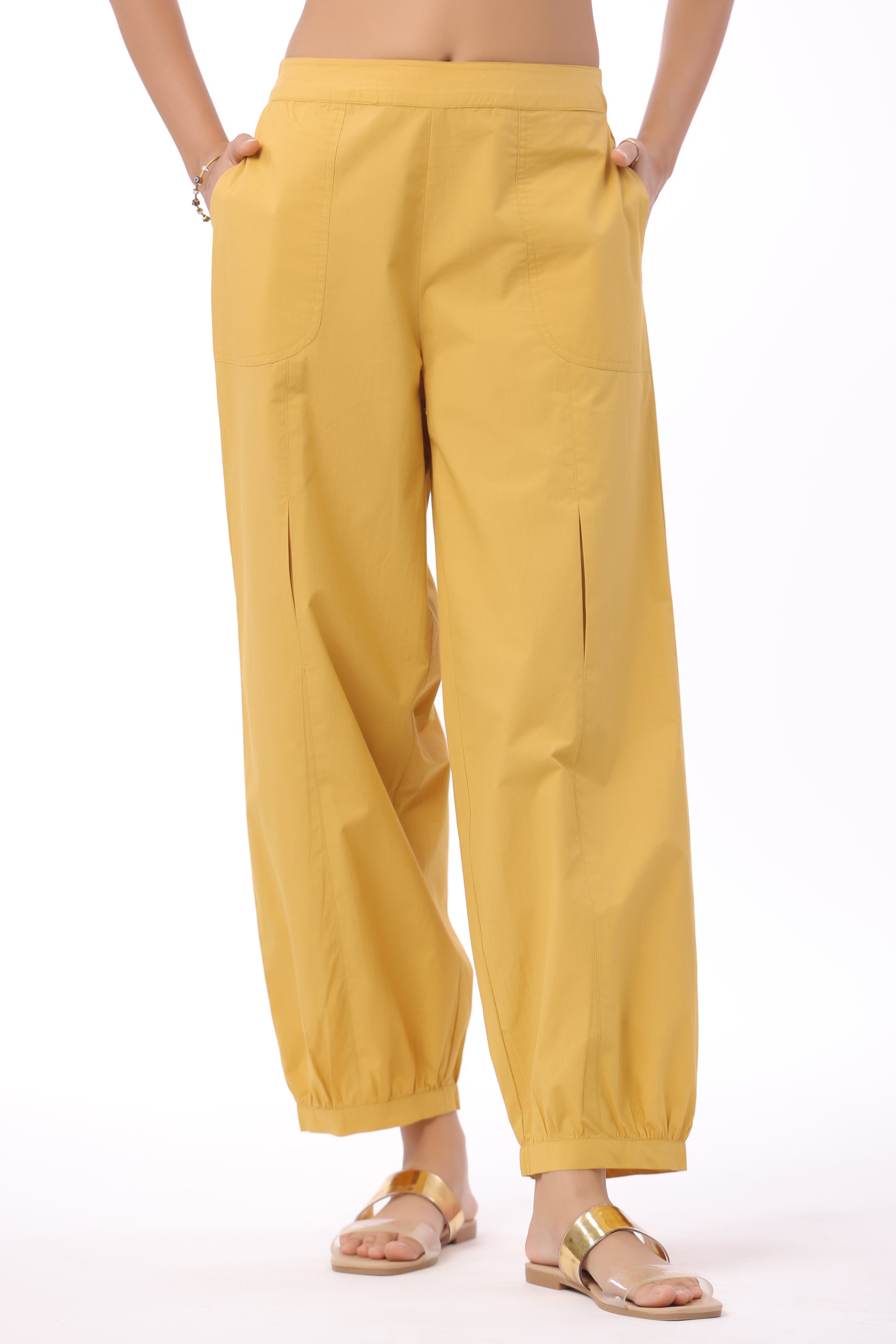 Women’s Mustard Yellow Cotton Trouser