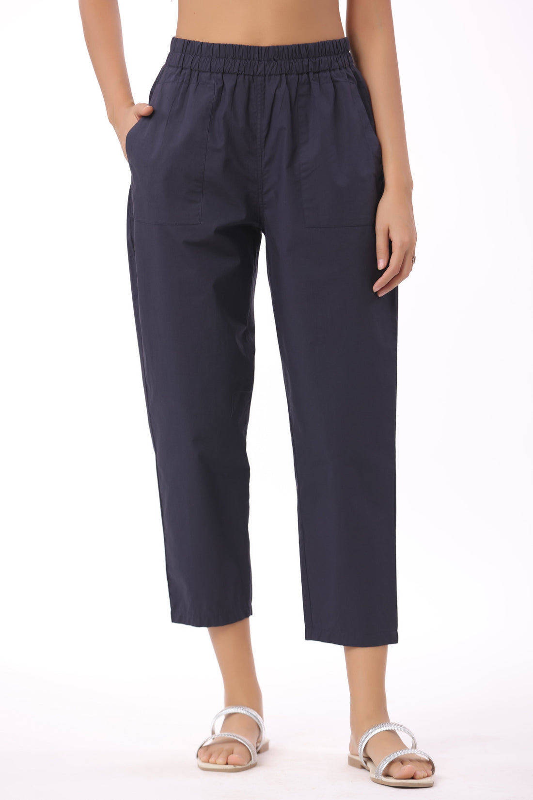Women’s Navy Blue Cotton Trouser