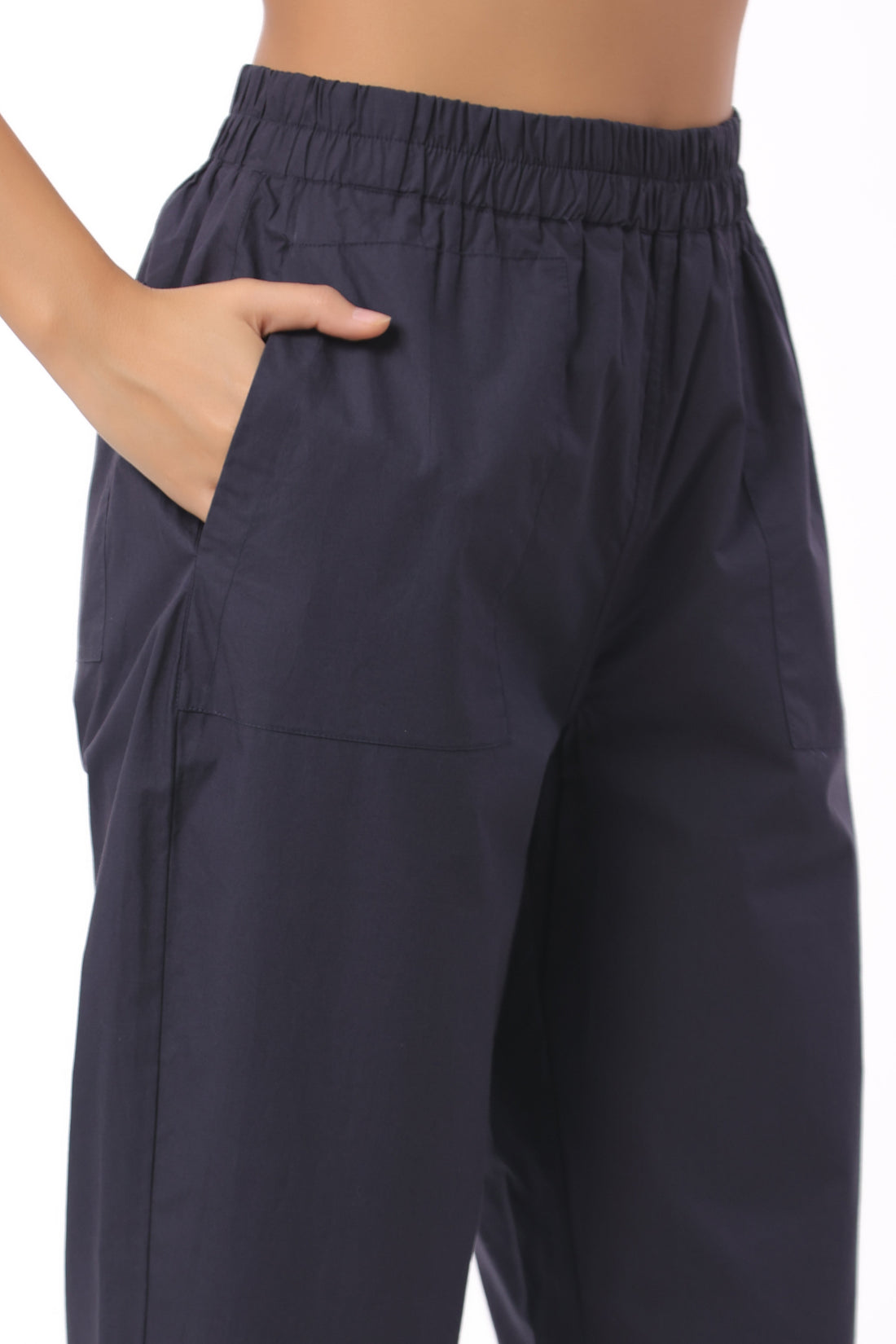 Women’s Navy Blue Cotton Trouser