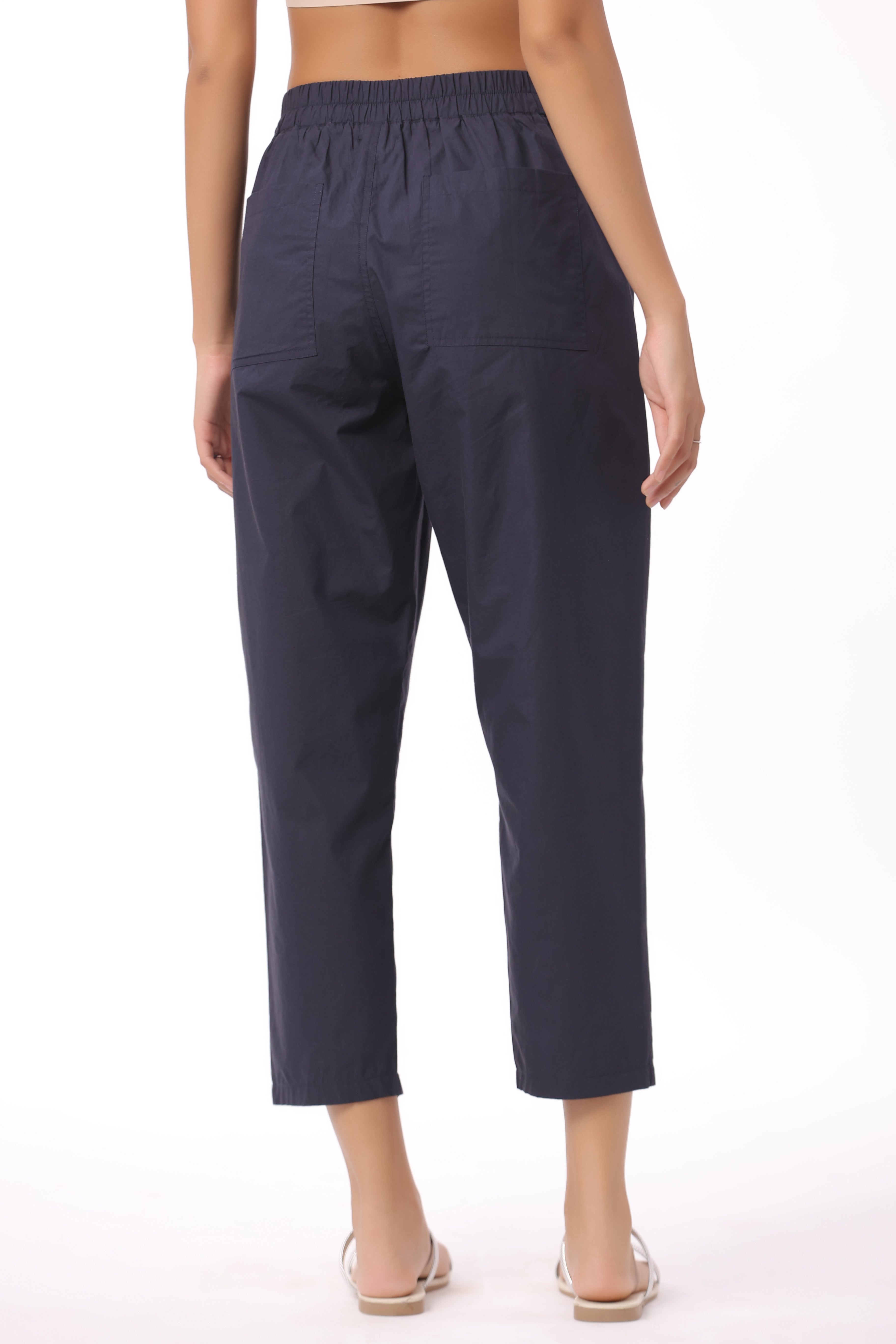 Women’s Navy Blue Cotton Trouser