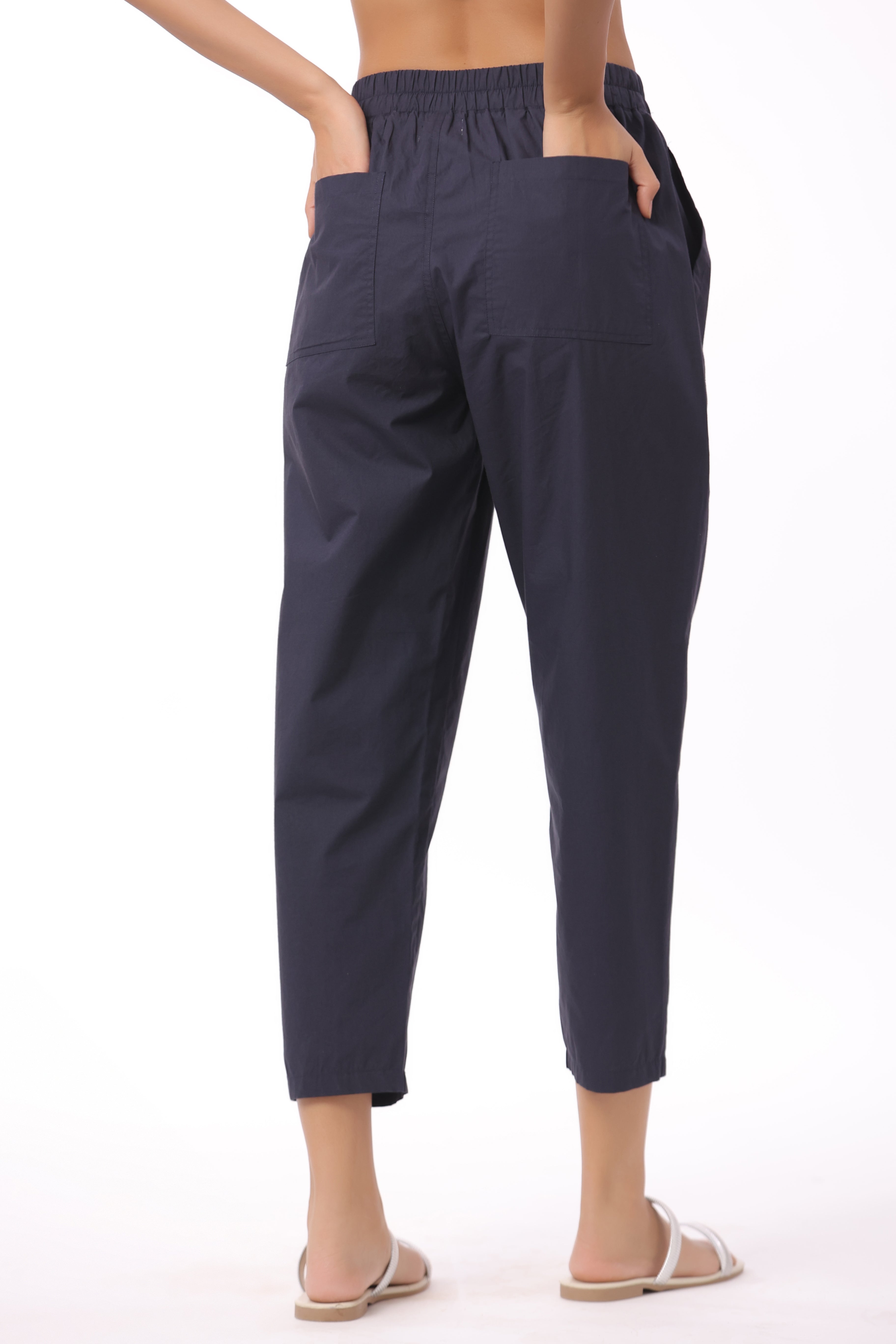 Women’s Navy Blue Cotton Trouser