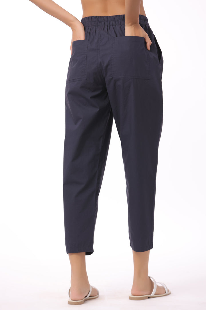 Women’s Navy Blue Cotton Trouser