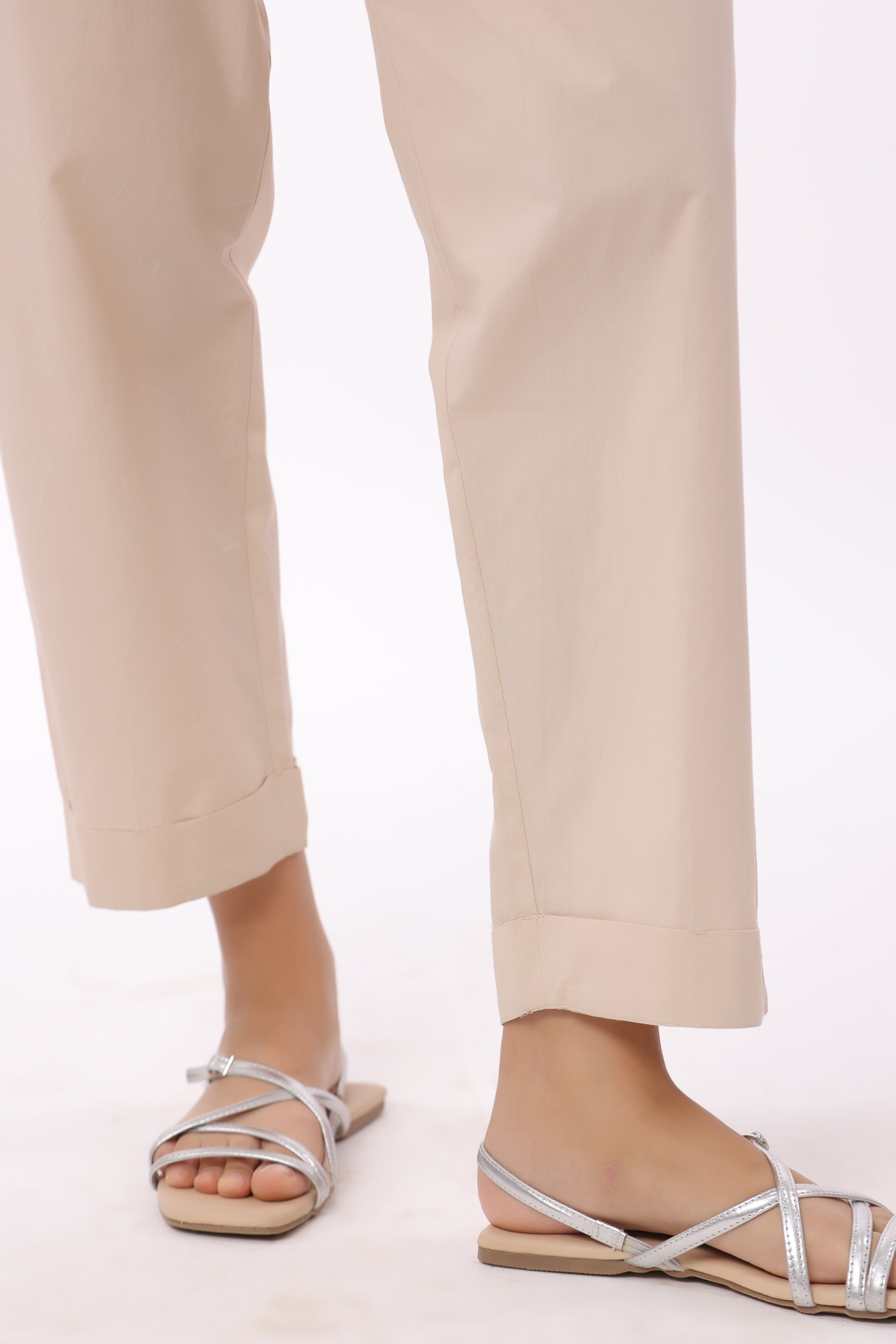 Women’s Beige Cotton Trouser
