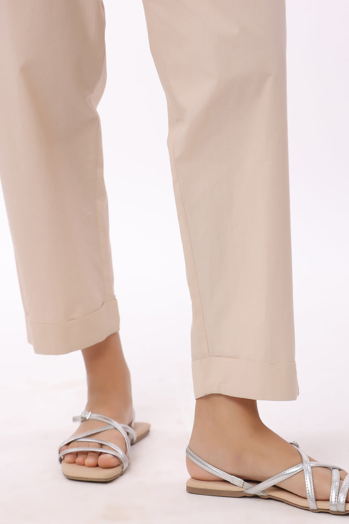 Women’s Beige Cotton Trouser