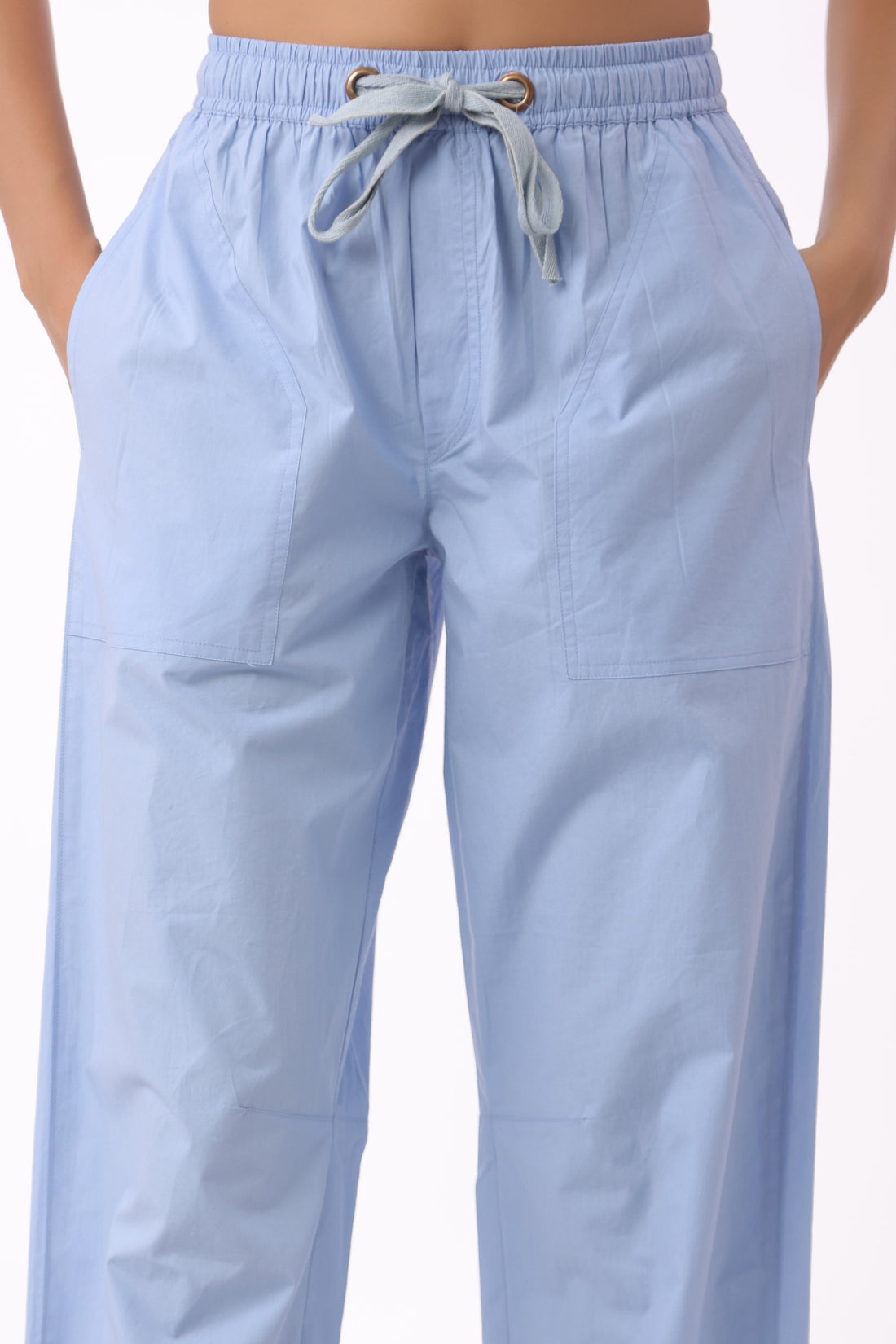 Women’s Blue Cotton Trouser