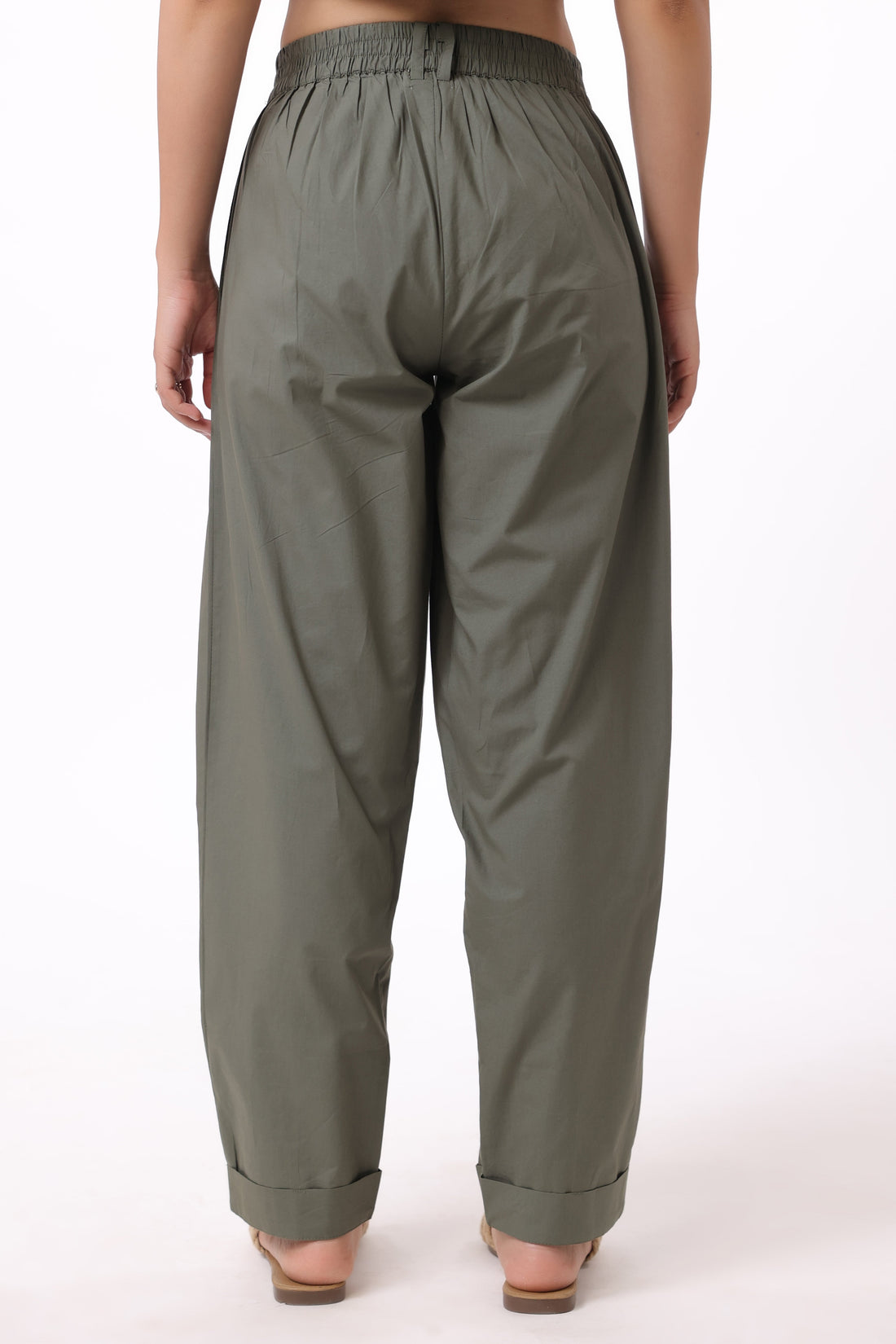 Women’s Green Cotton Trouser