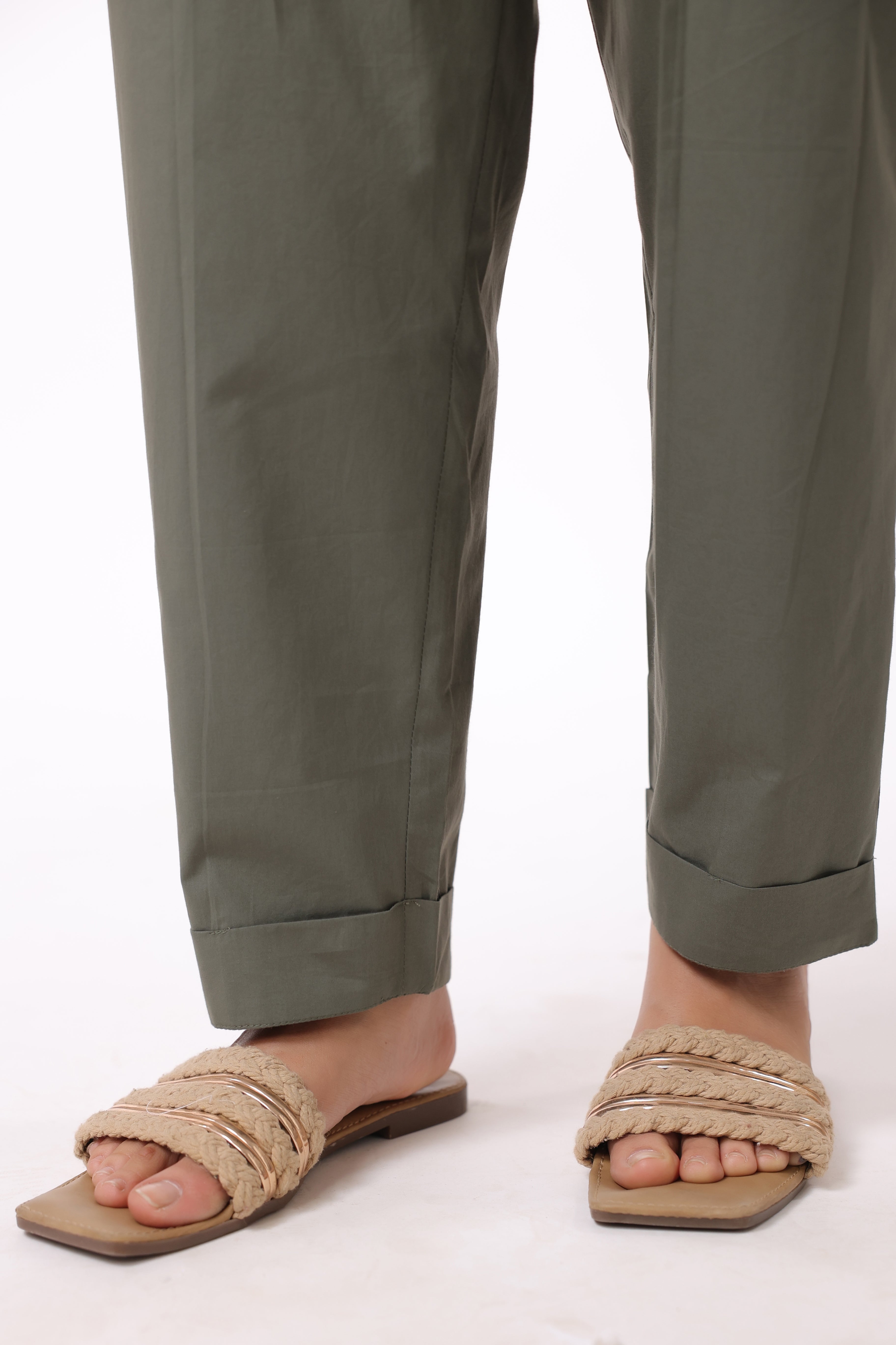 Women’s Green Cotton Trouser