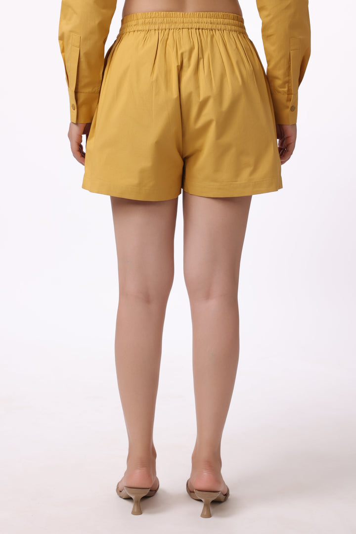 Women’s Yellow Cotton Shorts