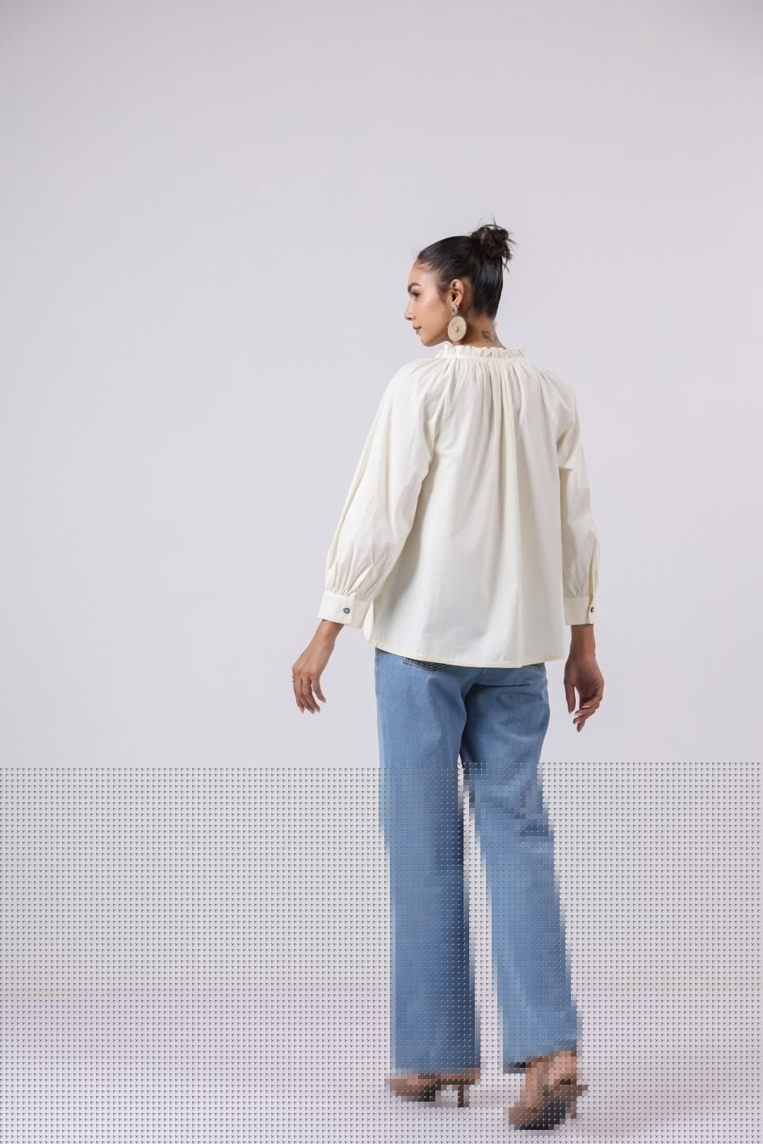 Women's off-white cotton tops