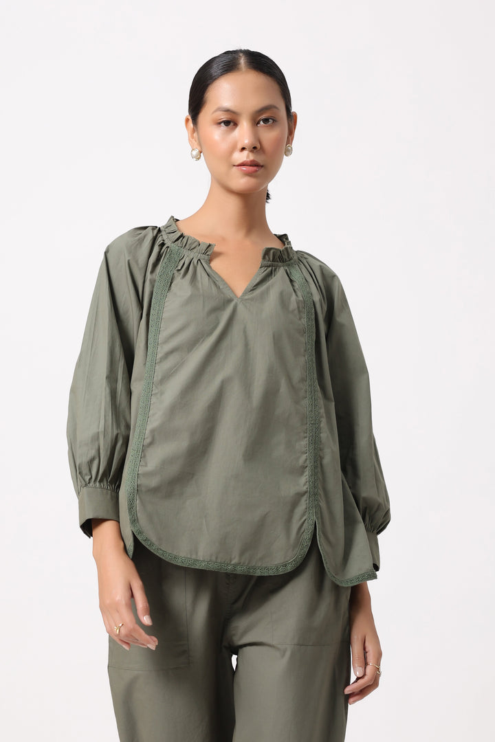 Women’s Olive Green Cotton Poplin Co-Ord Set