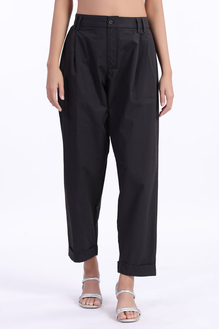 Women’s Black Cotton Trouser