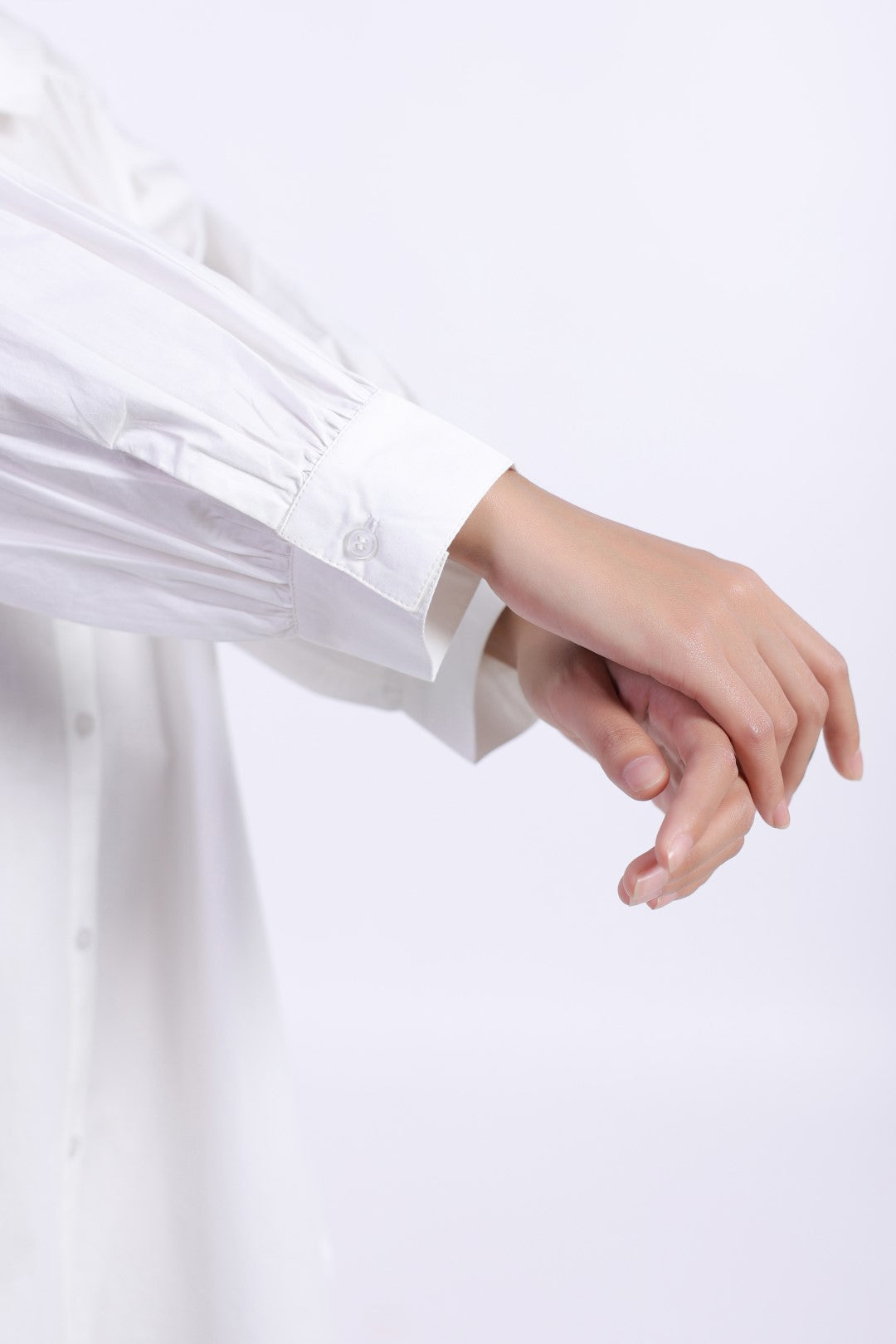 Women's White Solid Cotton Dress