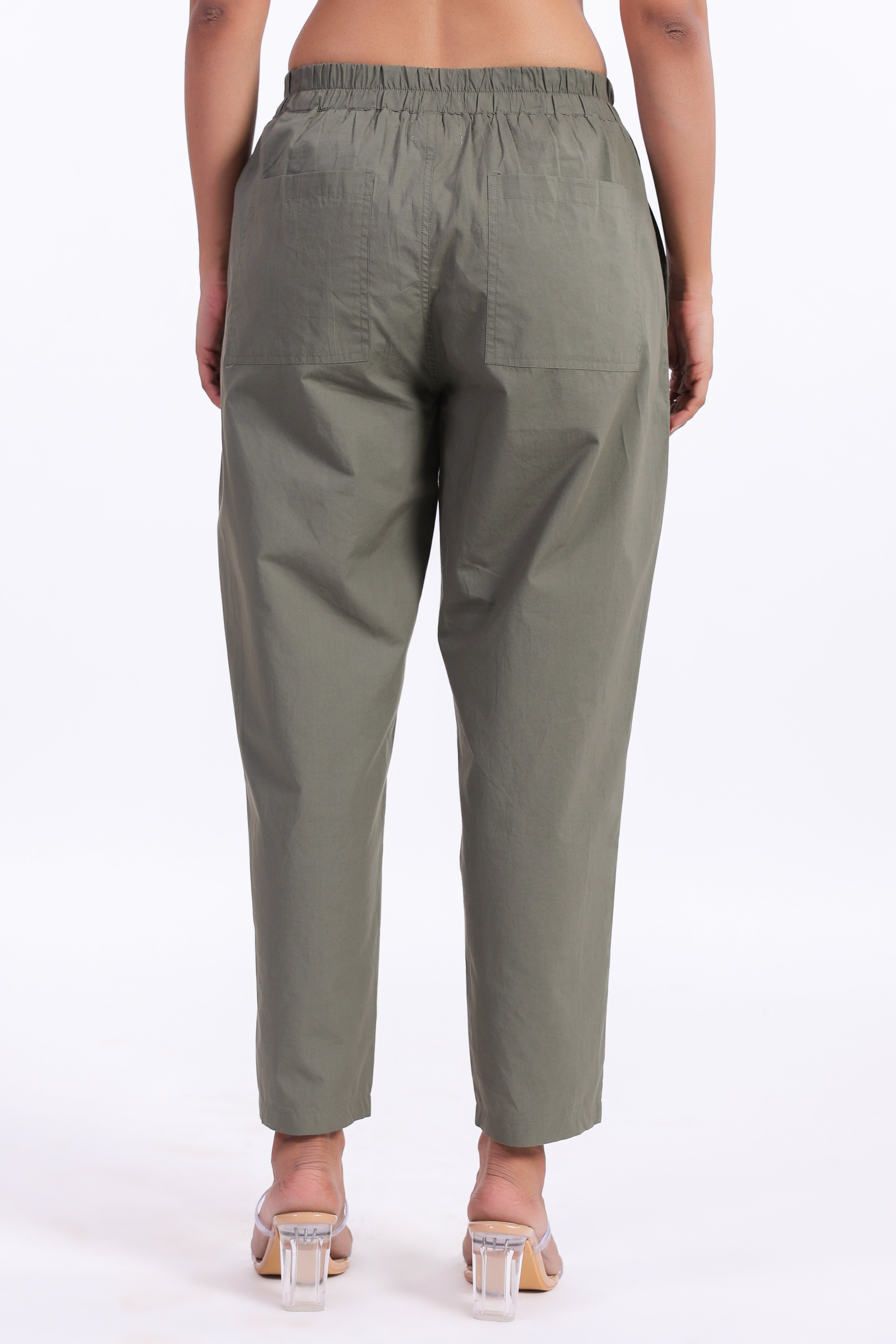 Women’s Green Cotton Trouser