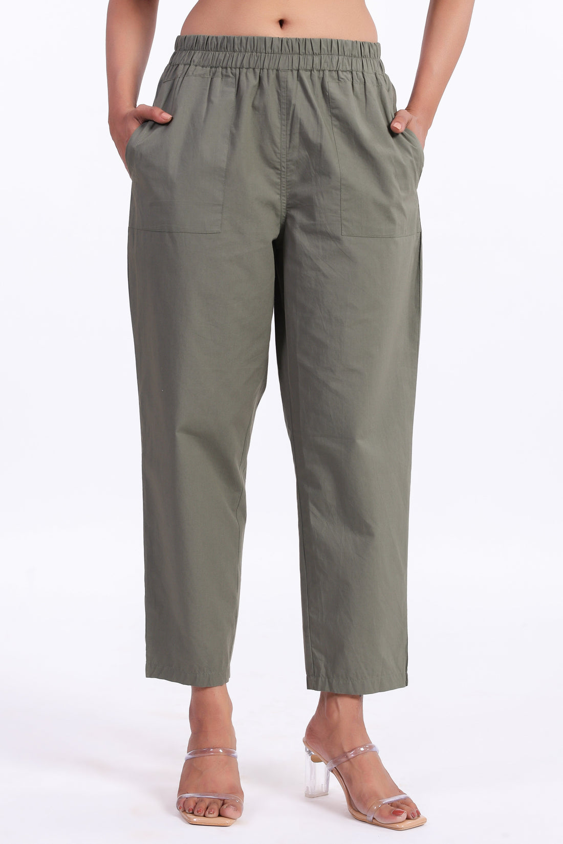 Women’s Green Cotton Trouser
