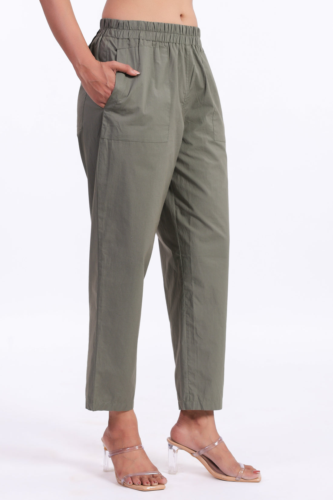 Women’s Green Cotton Trouser