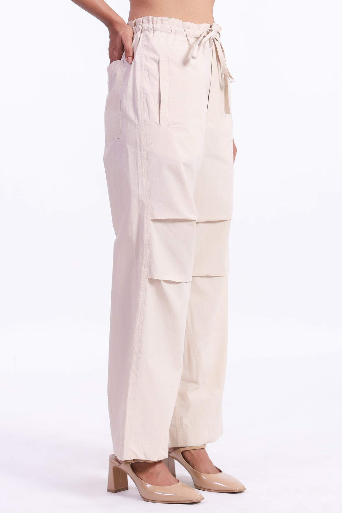 Women’s Beige Cotton Trouser