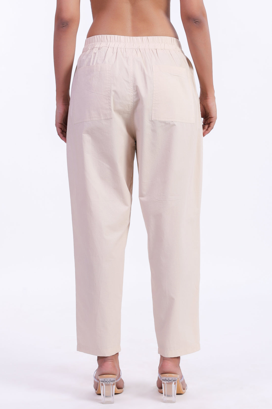 Women’s Beige Cotton Trouser