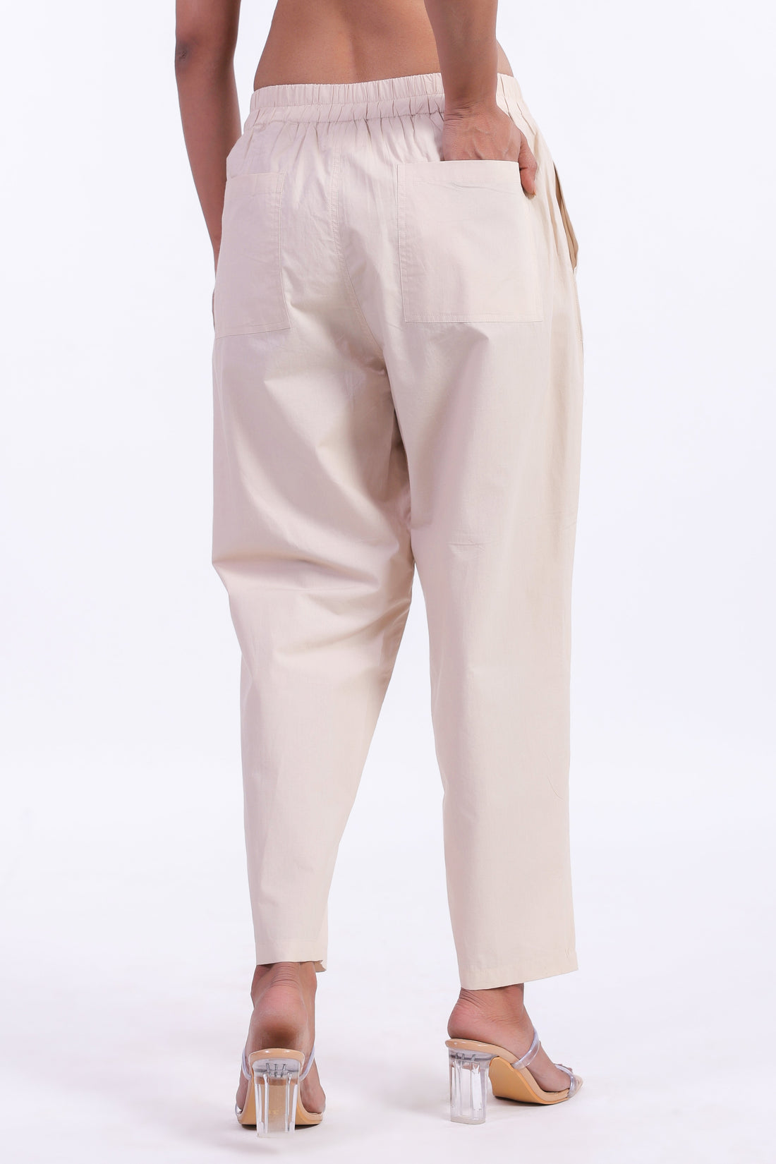 Women’s Beige Cotton Trouser