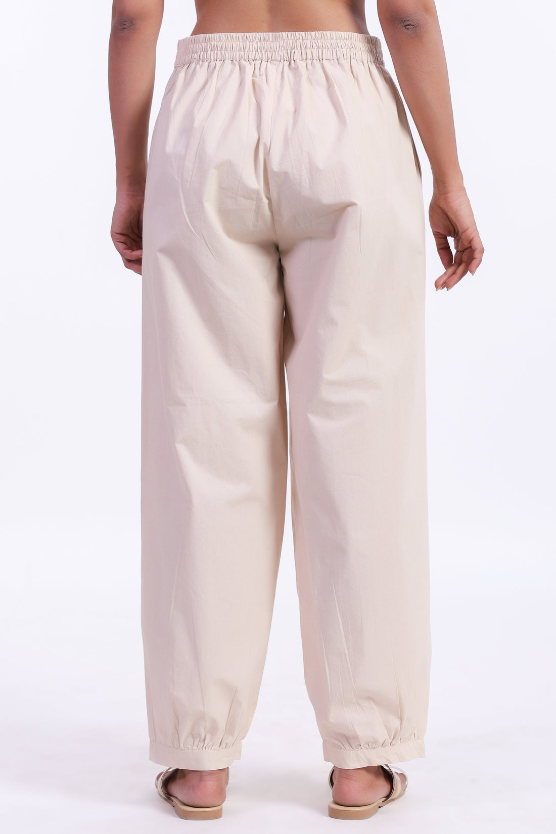 Women’s Beige Cotton Trouser