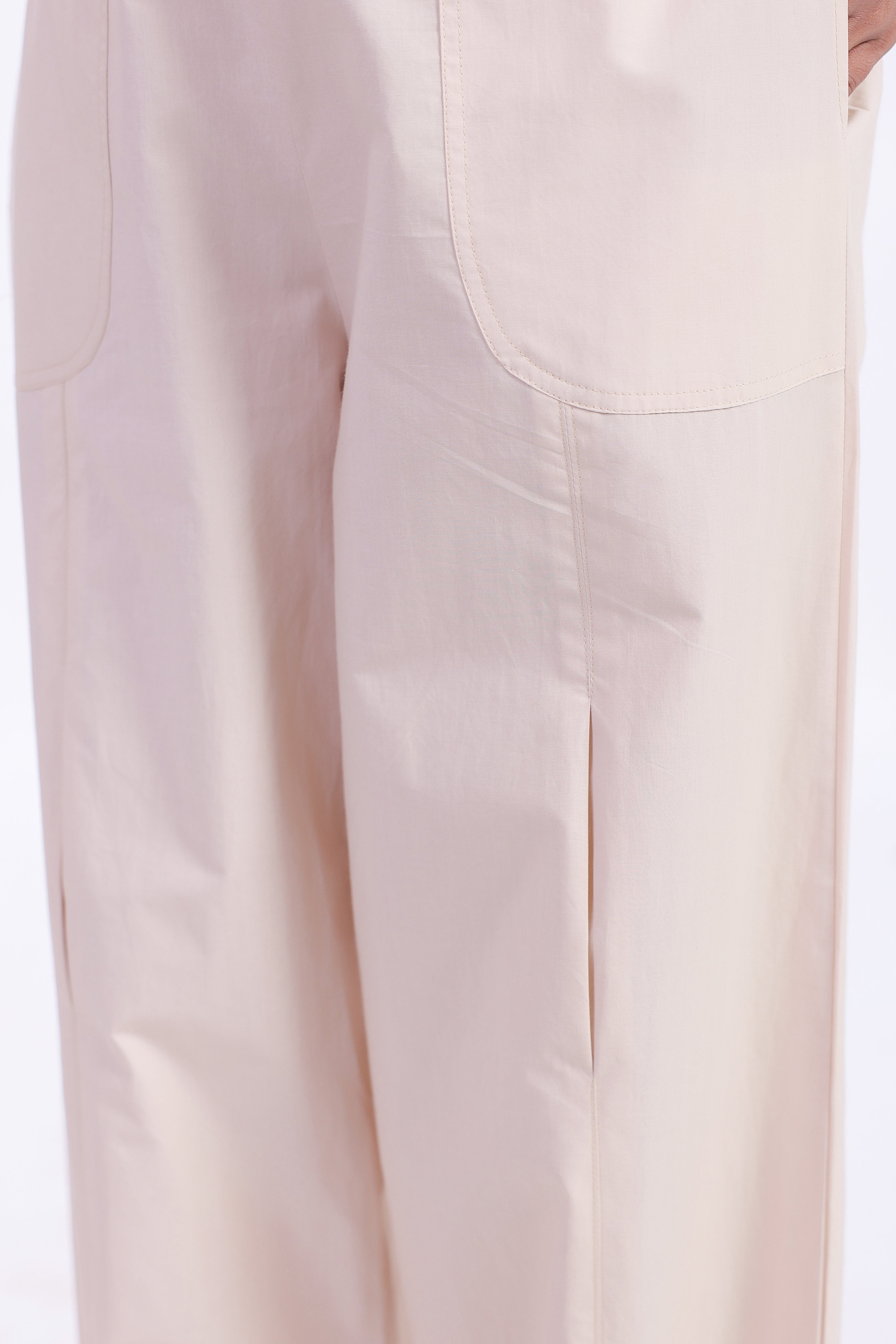 Women’s Beige Cotton Trouser