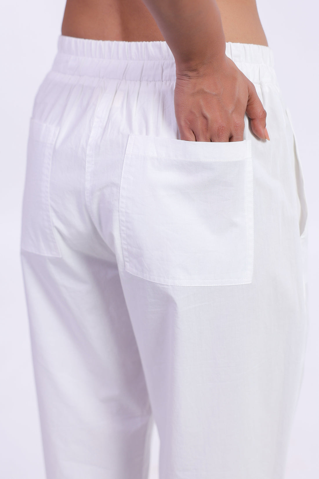 Women White Cotton Trouser