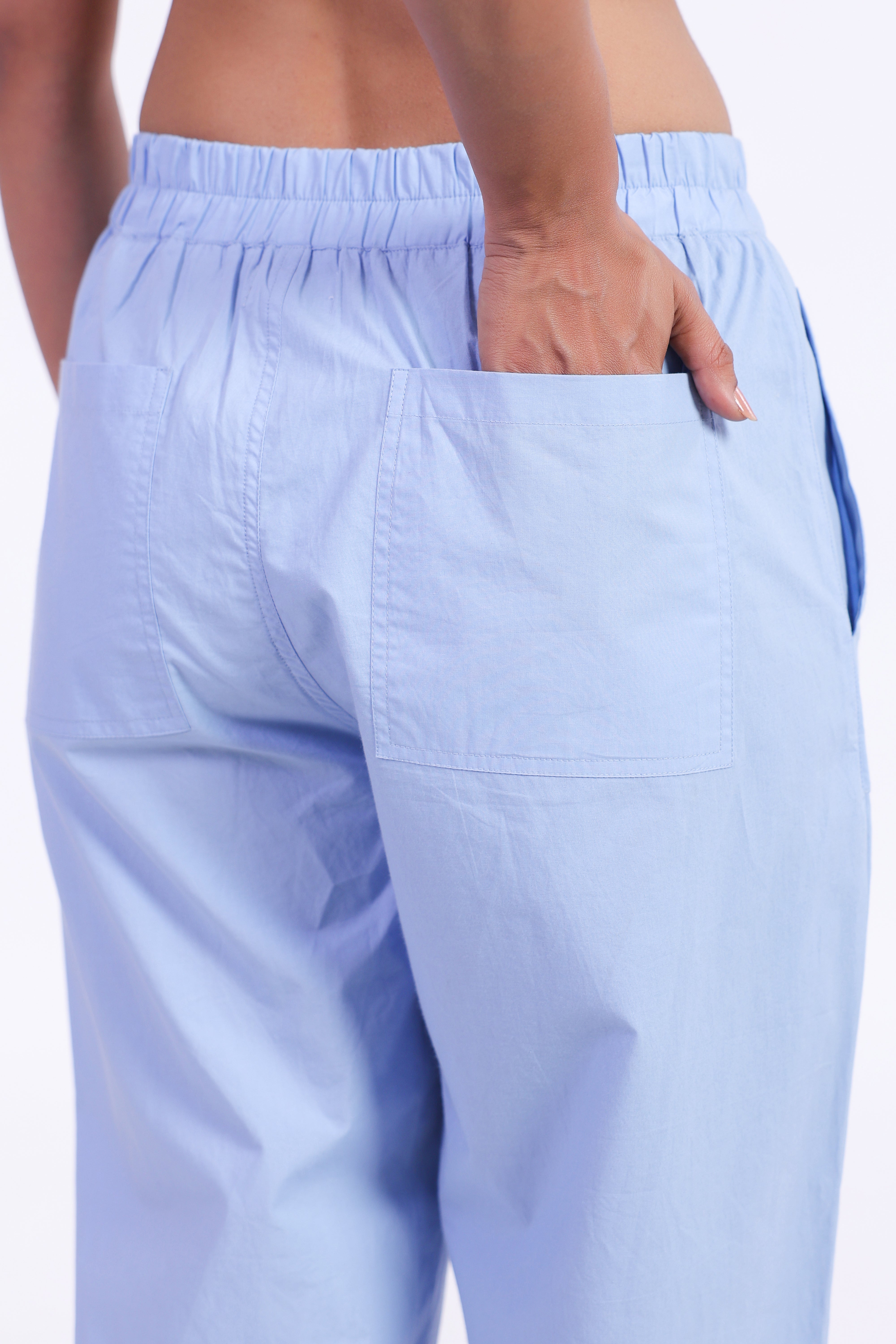 Women’s Blue Cotton Trouser